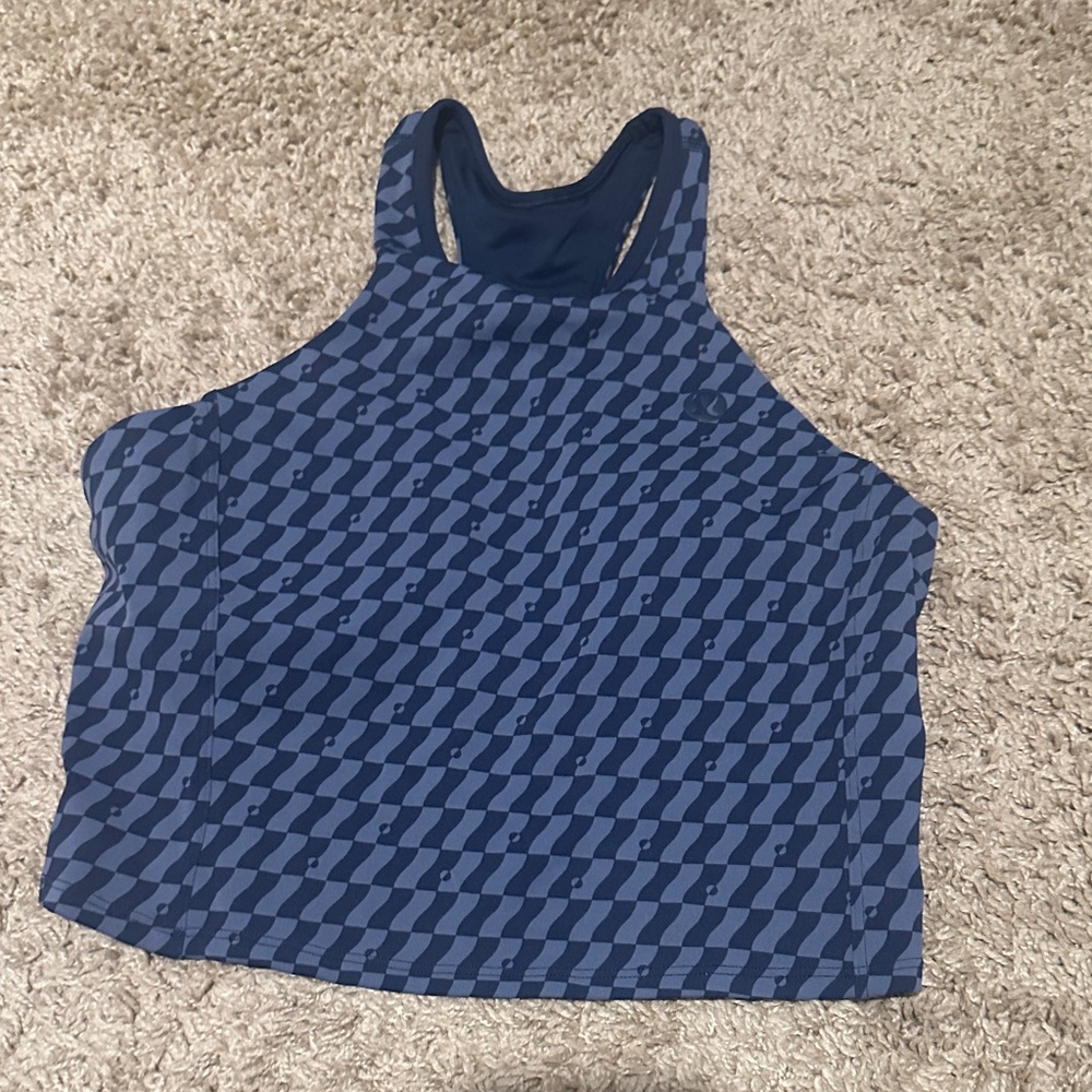 lululemon athletica Blue Patterned Tank Top